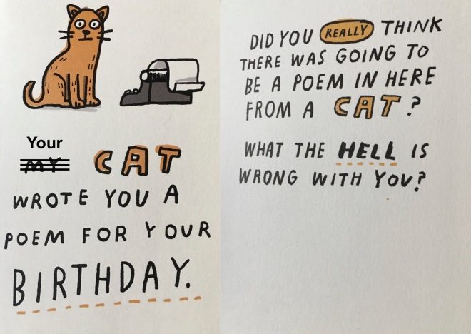 cat poem birthday card